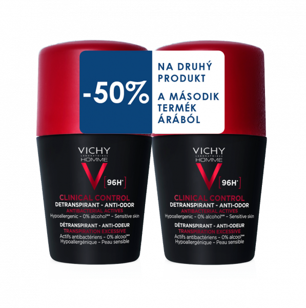 Vichy Homme deo golyós Clinical Control 96h duo
