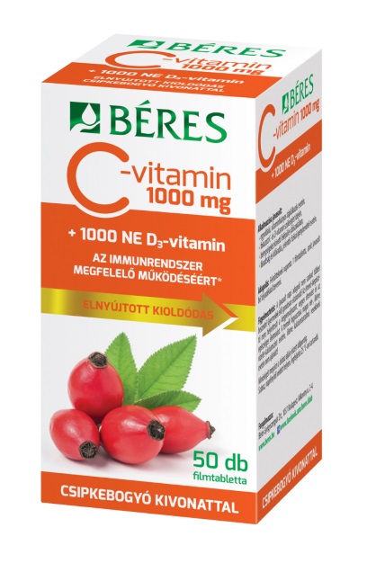 Béres C-vitamin 1000mg + D3 1000 NE retard filmtabletta