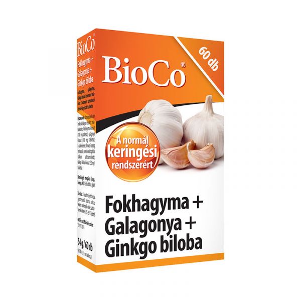BioCo Fokhagyma+ galagonya+ ginkgo tabletta