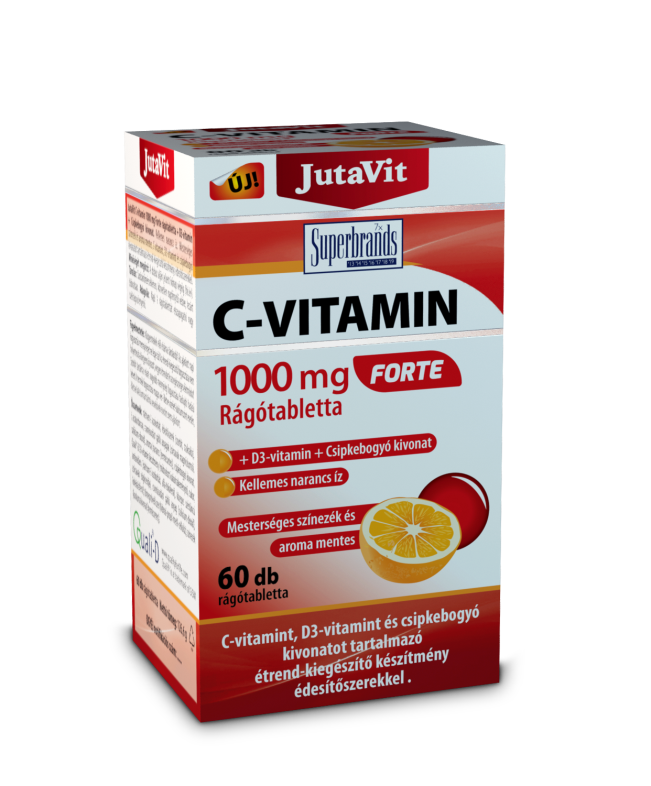 JutaVit C-vitamin 1000 mg Forte rágótabletta + D3-vitamin+ Csipkebogyó kivonat