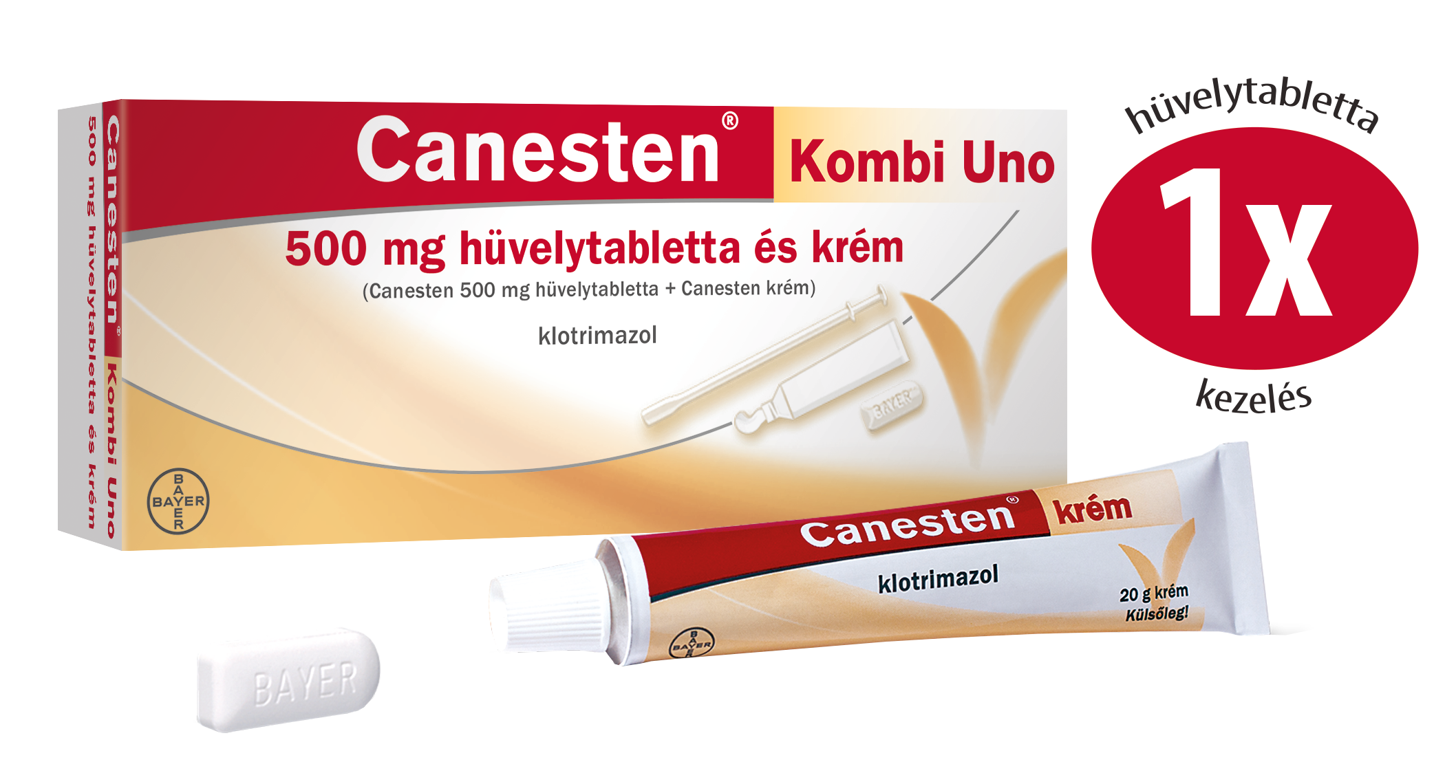 Canesten Kombi Uno 500 mg lágy hüvelykapszula és krém