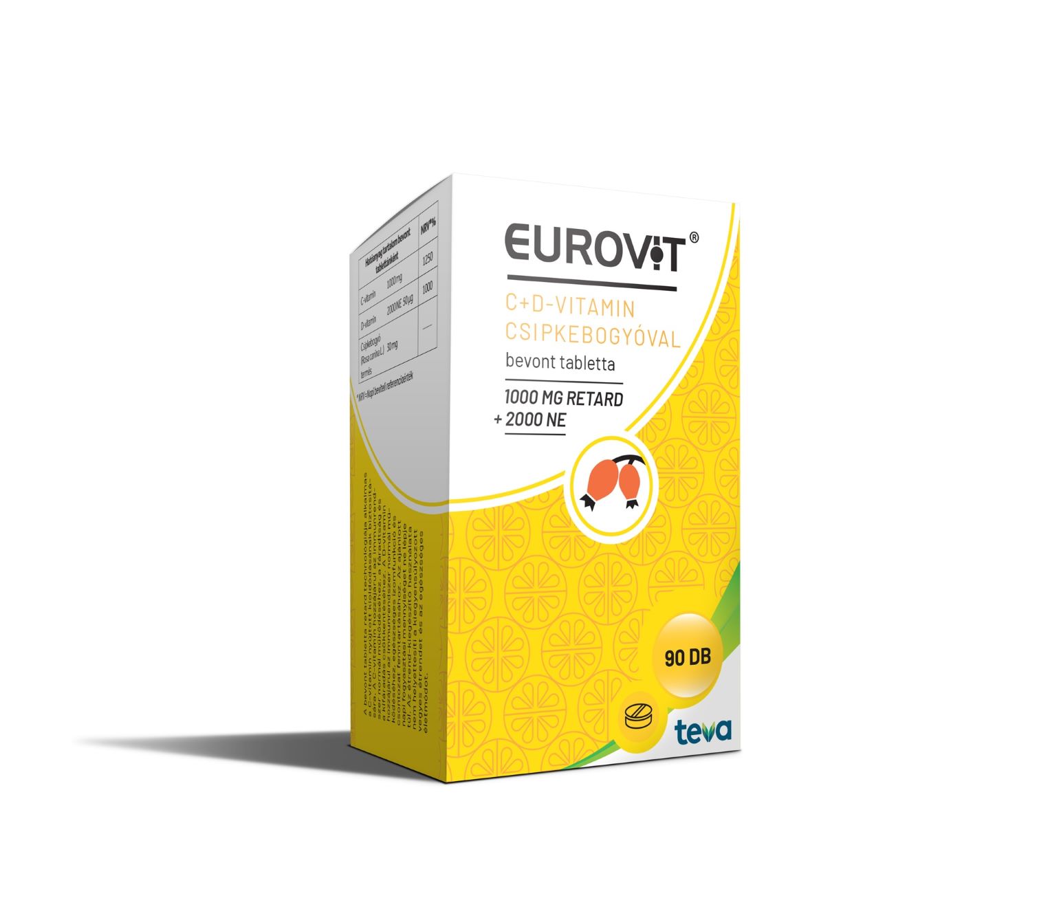 Eurovit C-vitamin 1000mg retard + D-vitamin 2000 NE csipkebogyóval tabletta