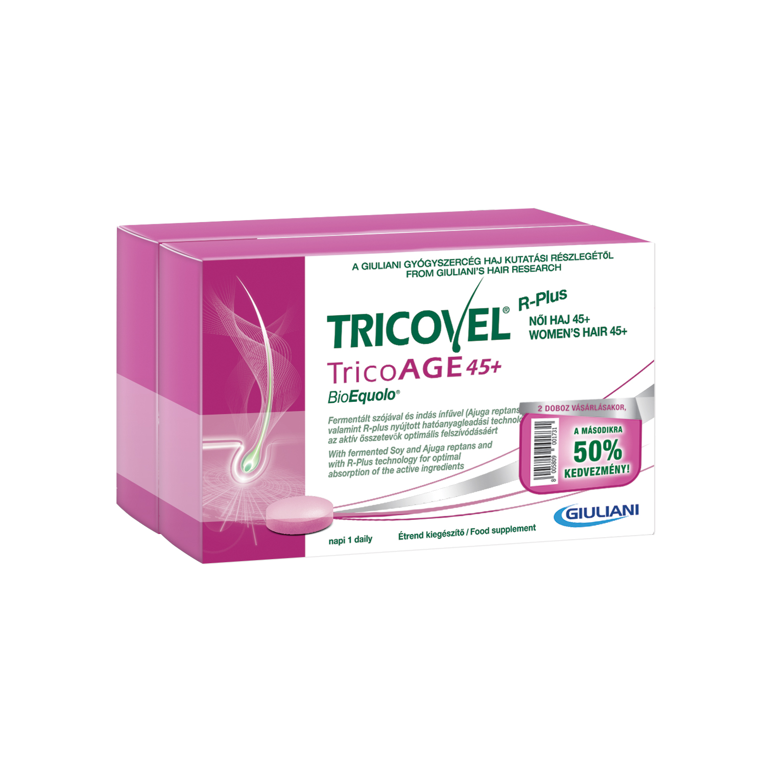 Tricovel TricoAGE 45+ BioEquolo tabletta Duopack