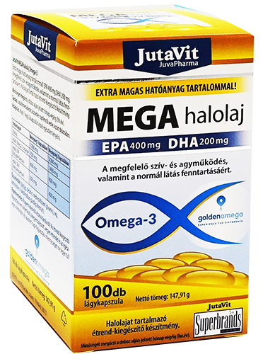 JutaVit MEGA halolaj Omega-3 lágykapszula