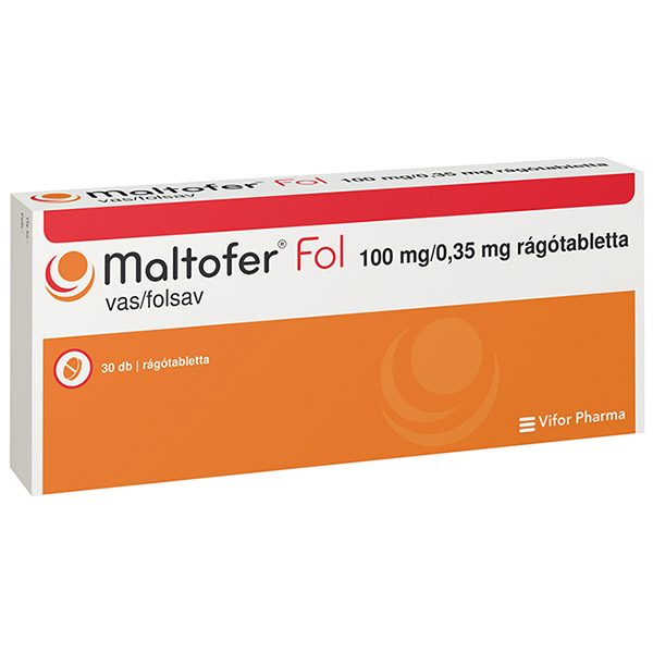 Maltofer Fol 100 mg/0,35 mg rágótabletta