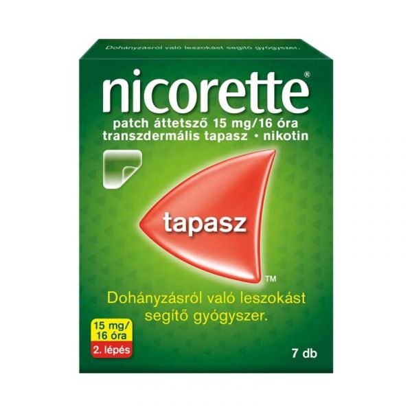 Nicorette patch áttetsző 15 mg/16 óra transzdermális tapasz 