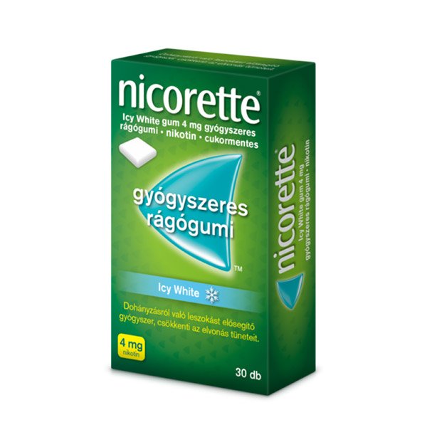 Nicorette Icy White gum 4 mg gyógyszeres rágógumi 