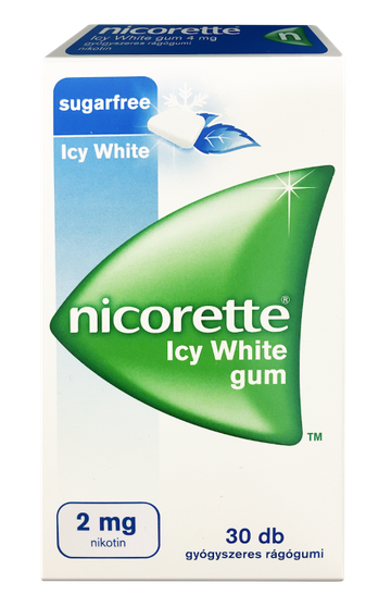 Nicorette Icy White gum 2 mg gyógyszeres rágógumi