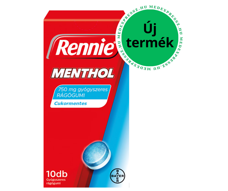 Rennie Menthol 750 mg gyógyszeres rágógumi