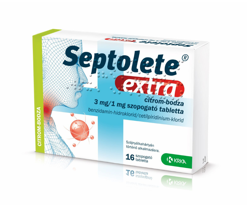 Septolete Extra citrom-bodza 3mg/1mg szopogatós tabletta
