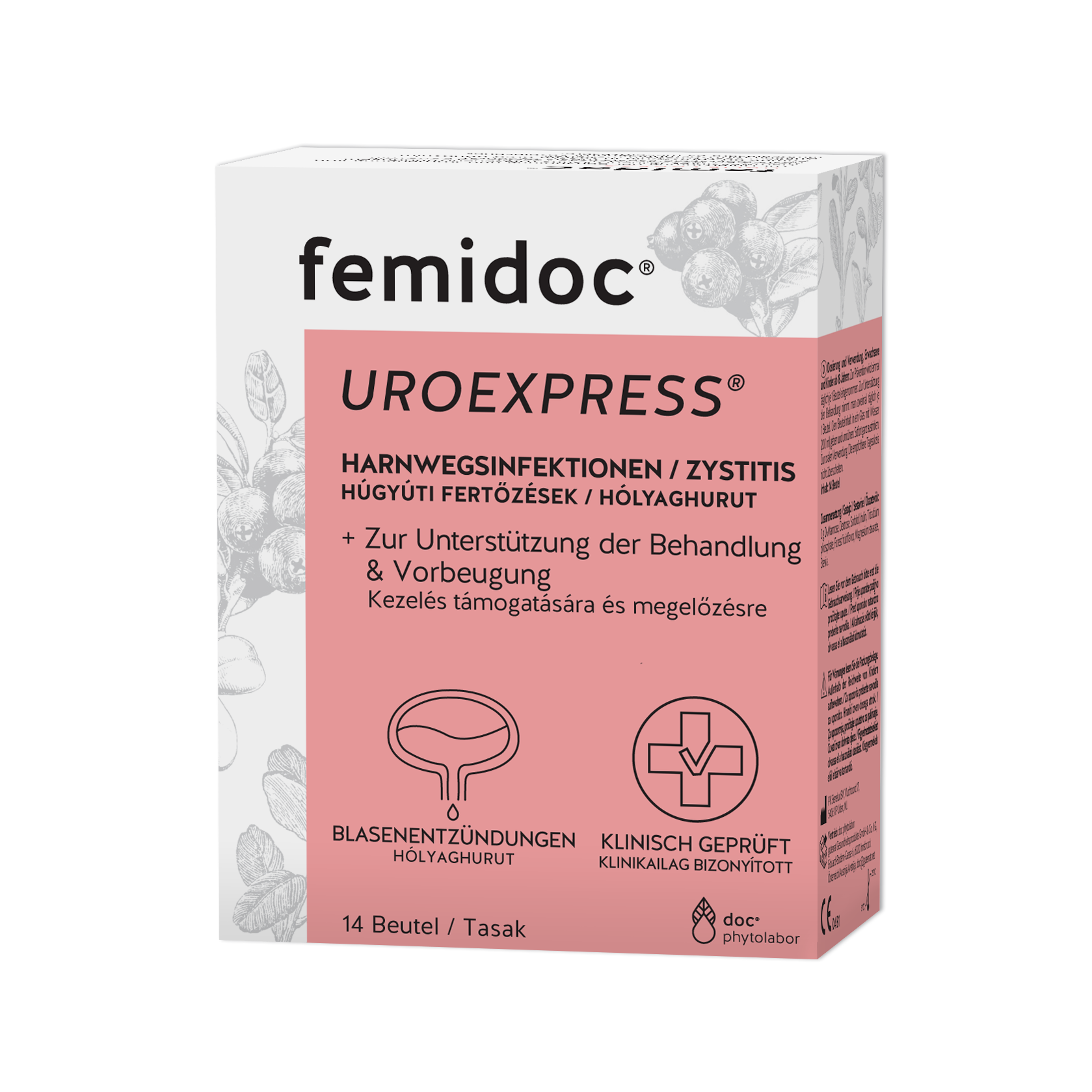 UROEXPRESS Femidoc D-mannóz por húgyúti panaszokra tasakban