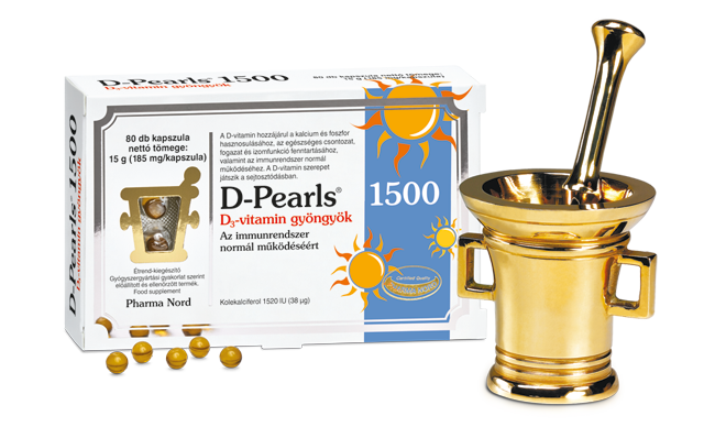 D-Pearls D3-vitamin 1500 gyöngykapszula Pharma Nord