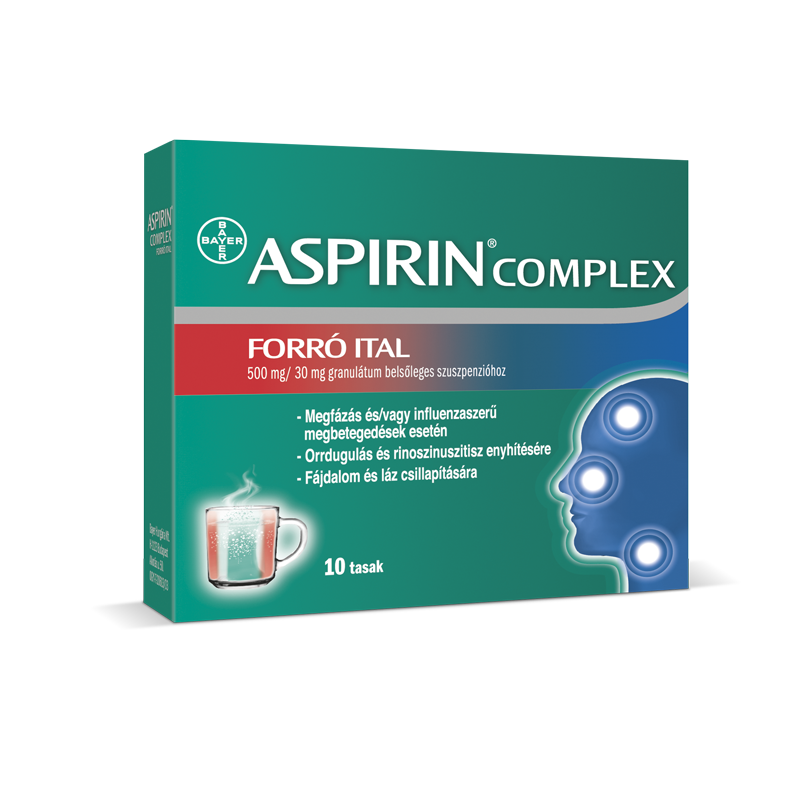 Aspirin Complex Forró Ital 500 mg/ 30mg granulátum belsőleges szuszpenzióhoz 