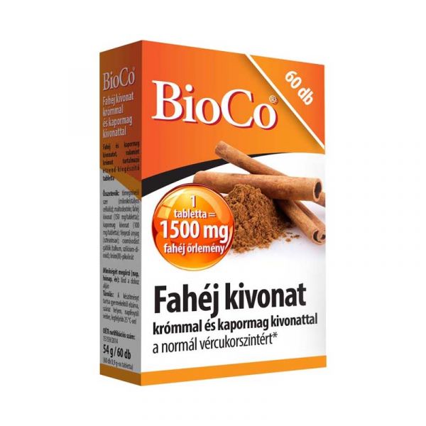 BioCo Fahéj kivonat+ króm+ kapormag tabletta
