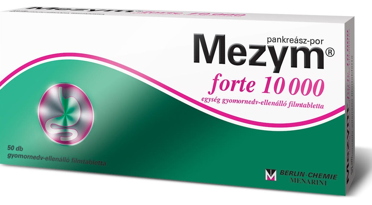 Mezym Forte 10000 egység gyomornedv-ellenálló filmtabletta
